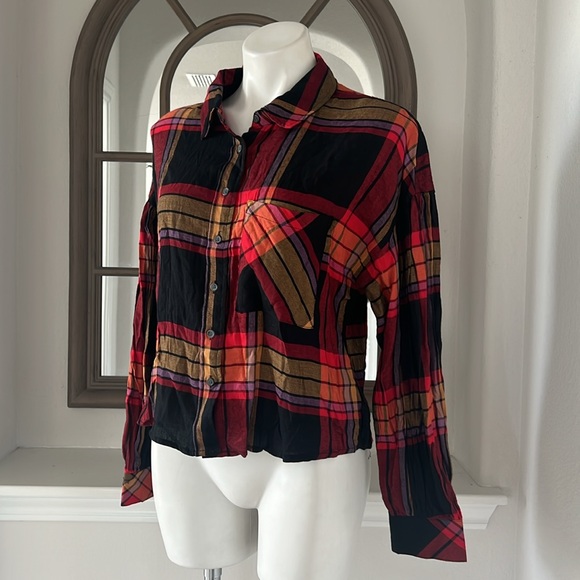 Anthropologie’s Sanctuary The Cabin Plaid Button-Down Shirt, Size M New w/Tag - Picture 5 of 10